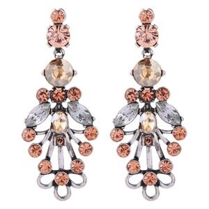 Antique Pink Champagne Crystal Drop Earrings